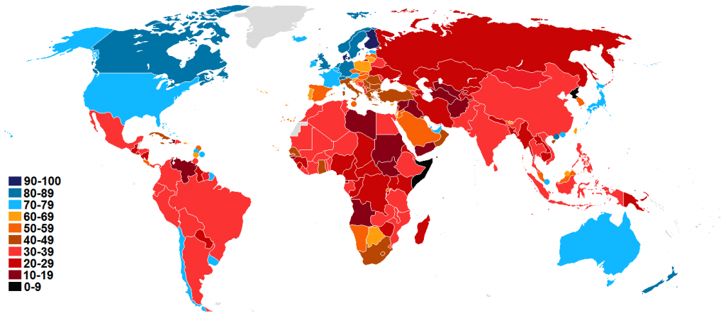 Mapa corrupción mundial