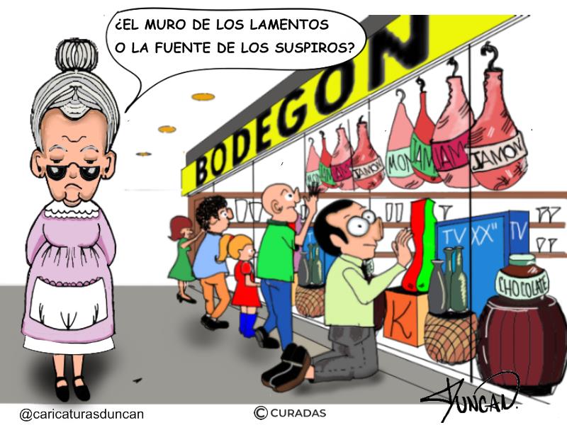 Muro de los lamentos o fuente de suspiros Caricatura de Duncan