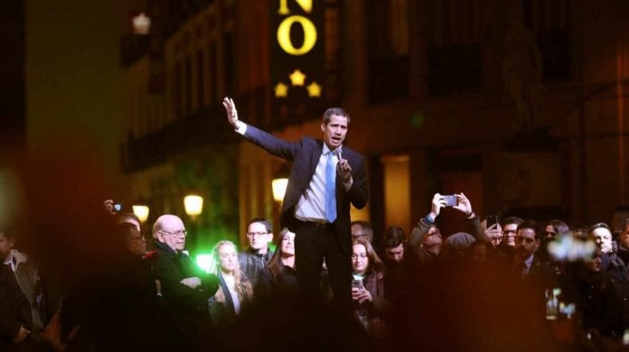 Guaidó en Puerta del Sol en Madrid
