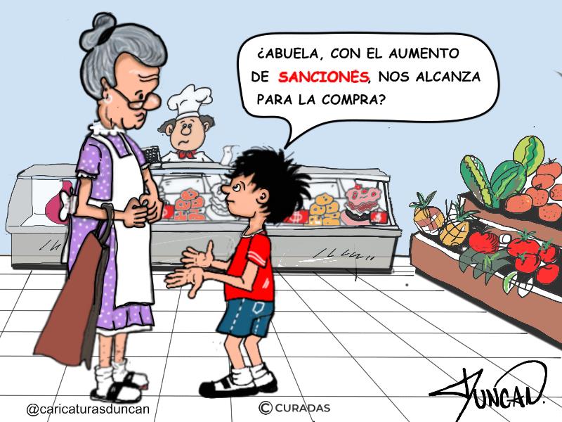 Para la cesta básica. Caricatura de Duncan.