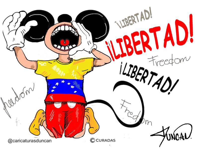 ¡Libertad! Caricatura de Duncan