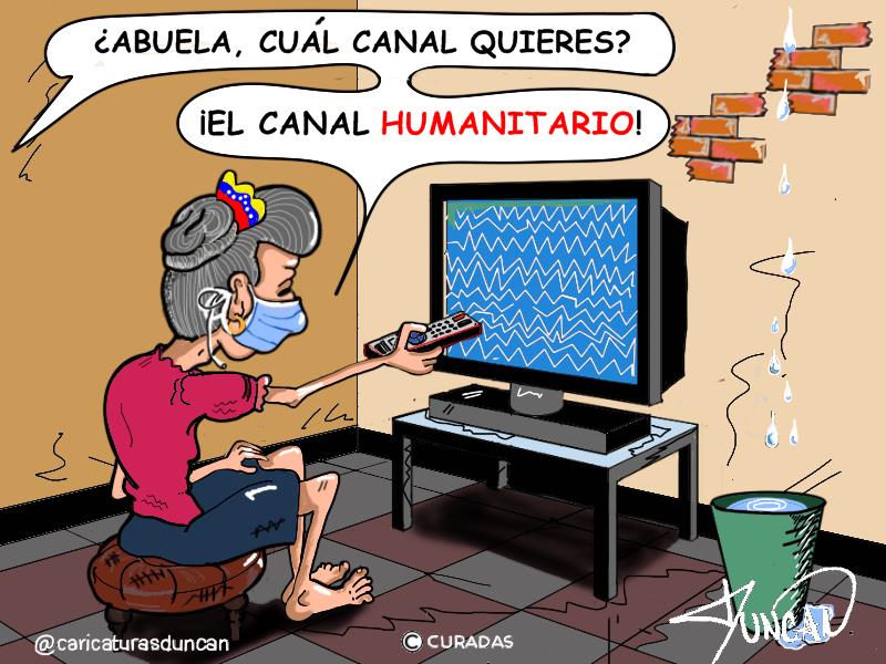 Buscando el canal - Caricatura de Duncan