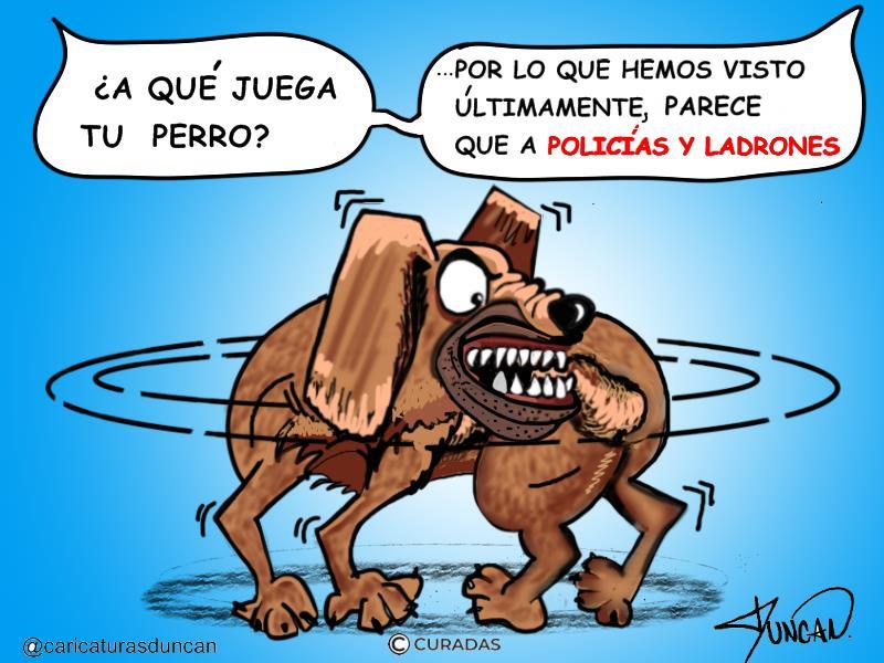 Como policías y ladrones - Caricatura de Duncan