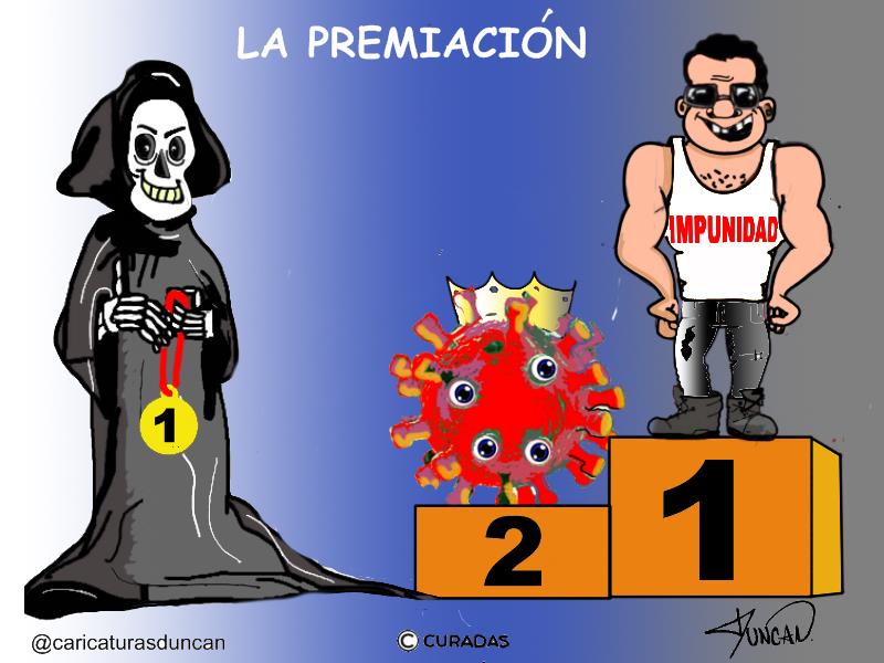 La premiación - Caricatura de Duncan
