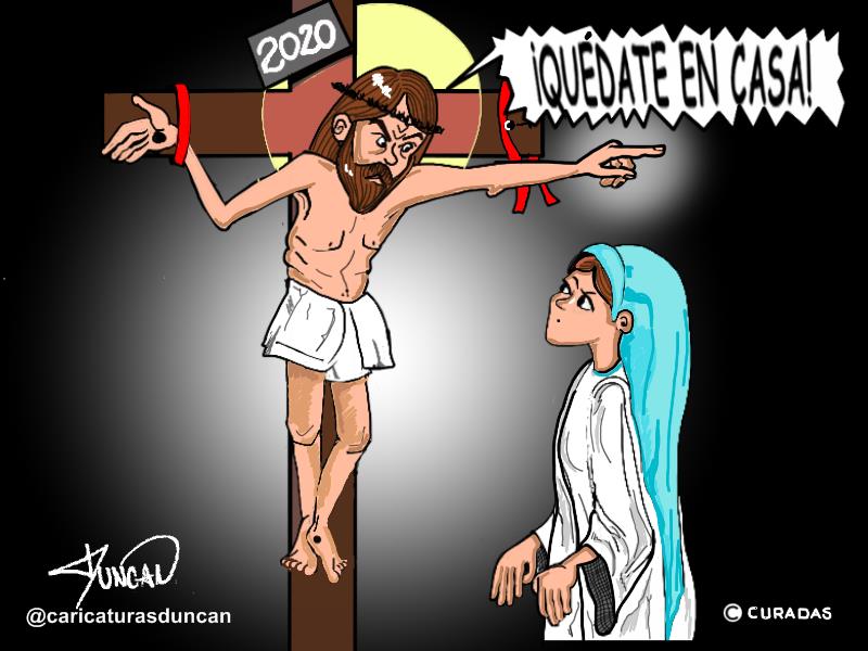 ¡Quédate en casa! - Caricatura de Duncan