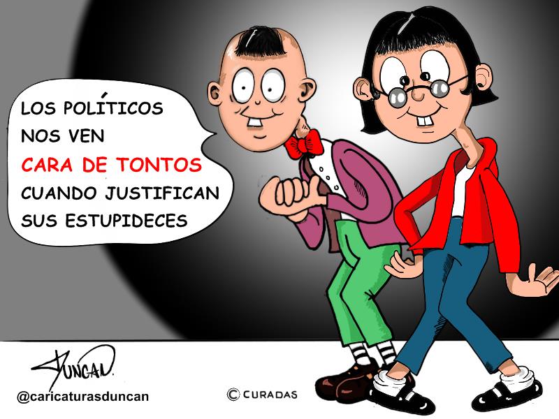 Cara de tontos - Caricatura de Duncan