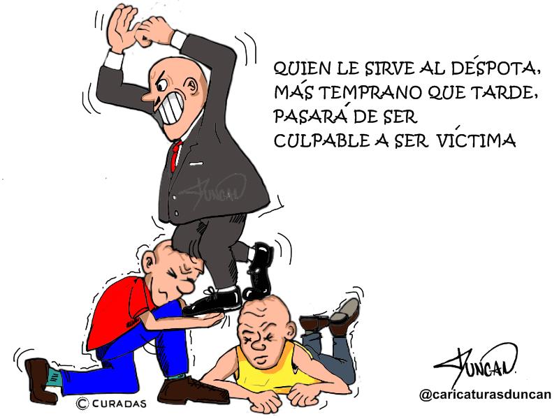 De culpable a víctima - Caricatura de Duncan