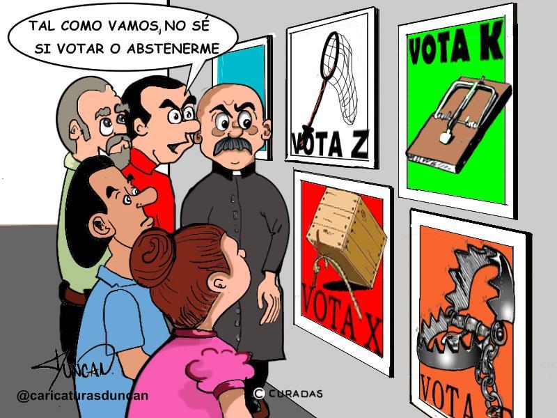 Votar o abstenerse - Caricatura de Duncan