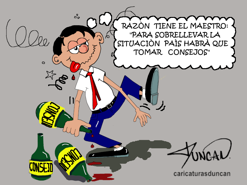 El que toma consejo - Caricatura de Duncan