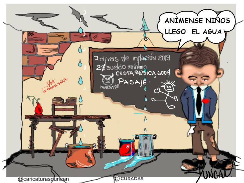 Llegó el agua - Caricatura de Duncan