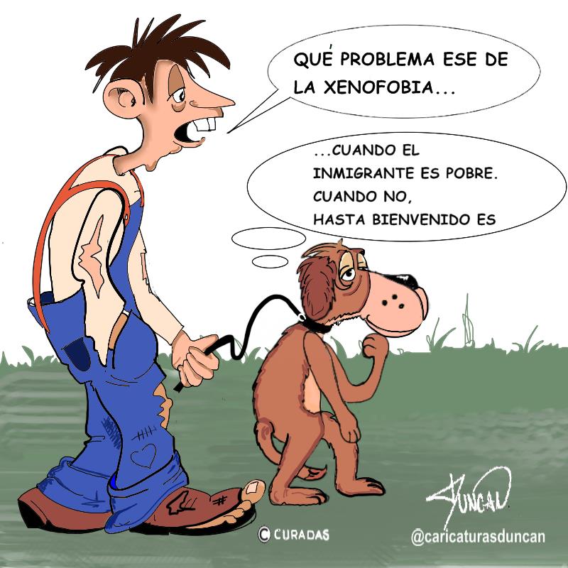 Cuando no, hasta bienvenidos son - Caricatura de Duncan