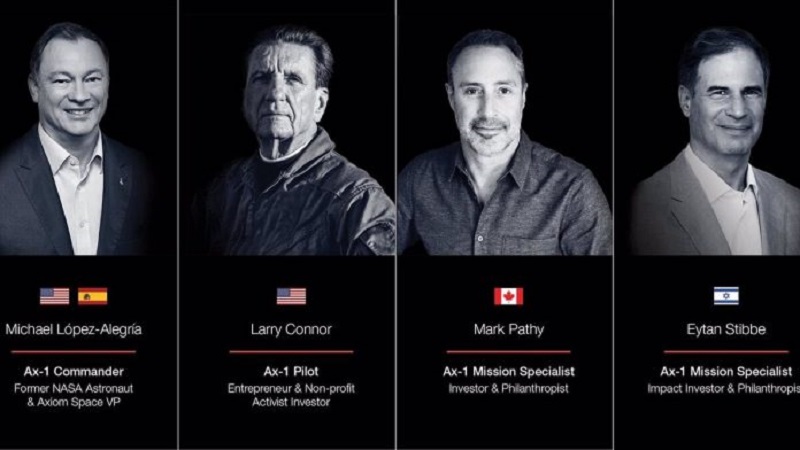 Axiom Space: volarán de forma privada cuatro hombres a la EEI en 2022