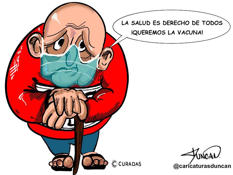 Queremos la vacuna - Caricatura de Duncan