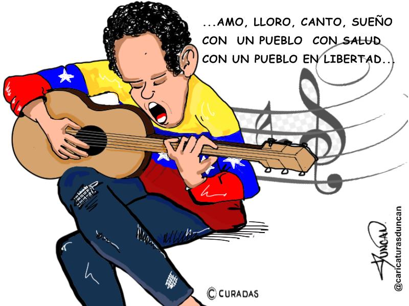 Amo, lloro, canto, sueño... Caricatura de Duncan