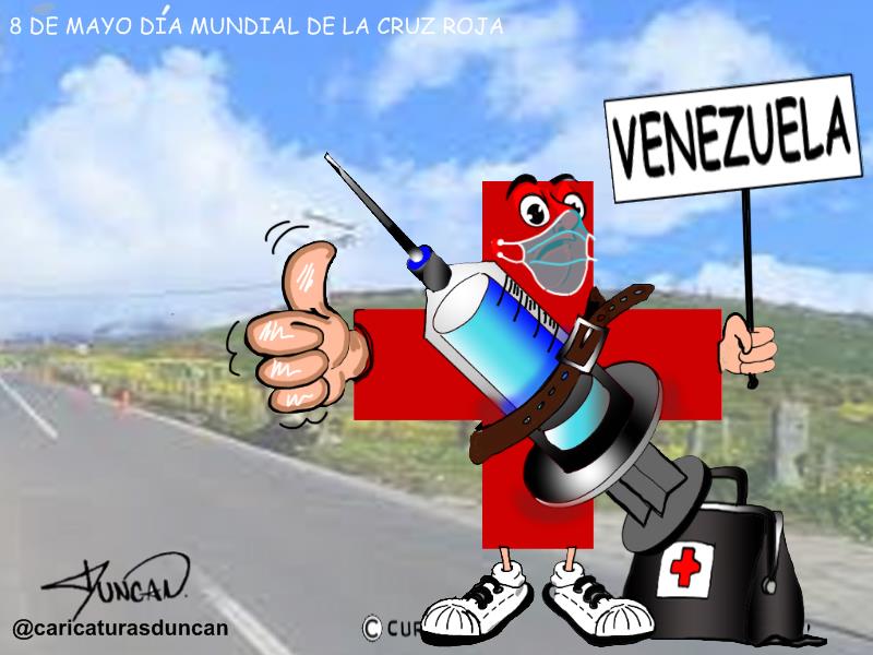 Día mundial de la cruz roja - Caricatura de Duncan