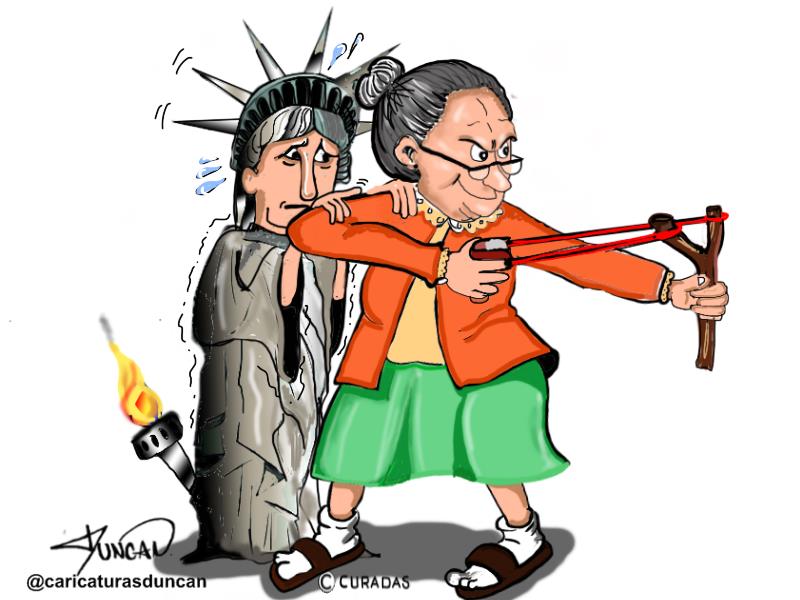 La libertad tiene dolientes - Caricatura de Duncan