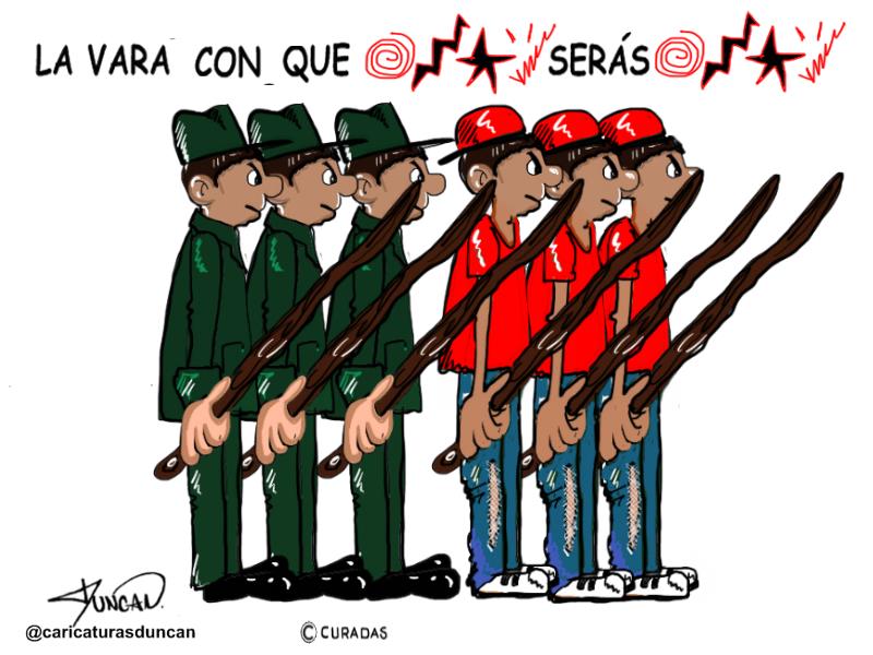 Con la vara - Caricatura de Duncan