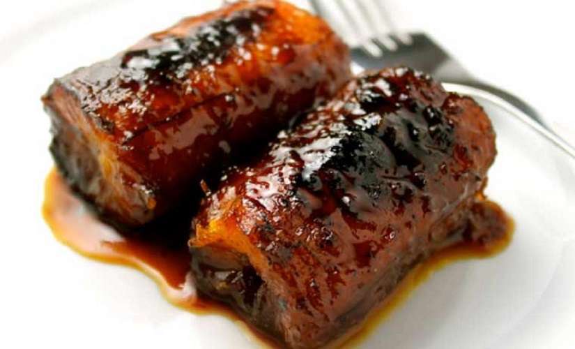 Plátanos en almíbar al horno