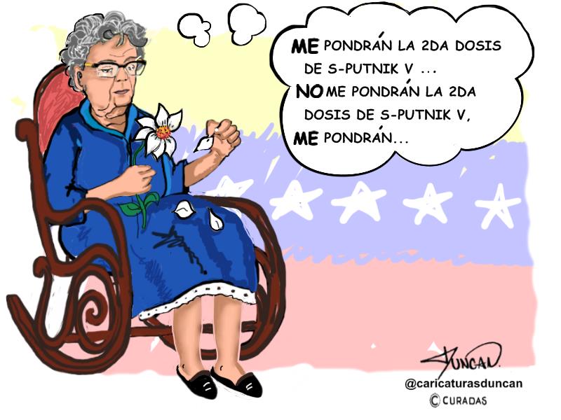 Deshojando la margarita - Caricatura de Duncan