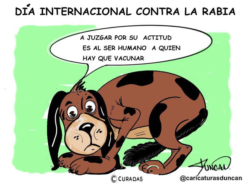 Día internacional contra la rabia - Caricatura de Duncan