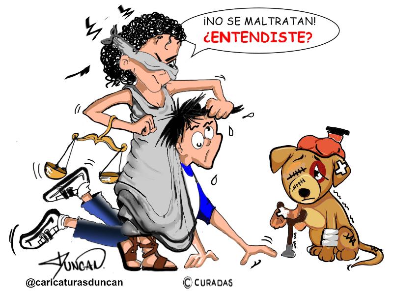 No al maltrato animal Caricatura Duncan