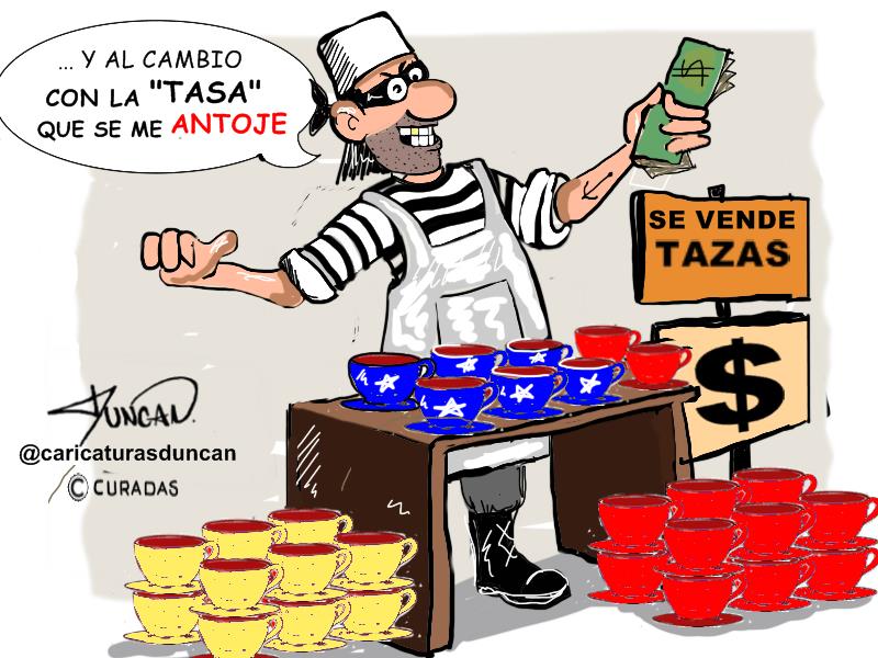 Tazas a la tasa - Caricatura de Duncan