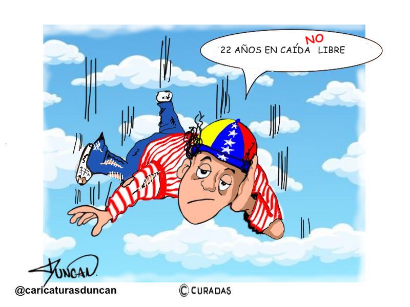 Duncan caída No libre caricatura