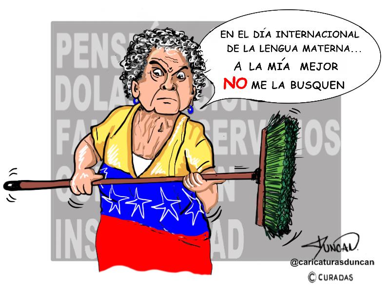 Día Internacional de la Lengua Materna - Caricatura de Duncan