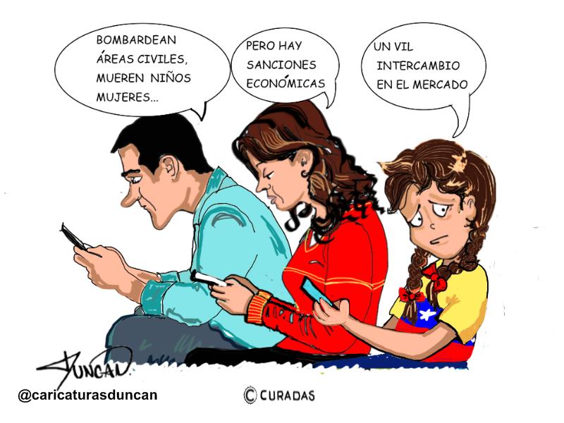 Un vil mercado - Caricatura de Duncan