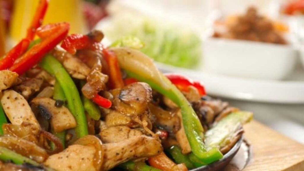 Fajitas salteadas con coco