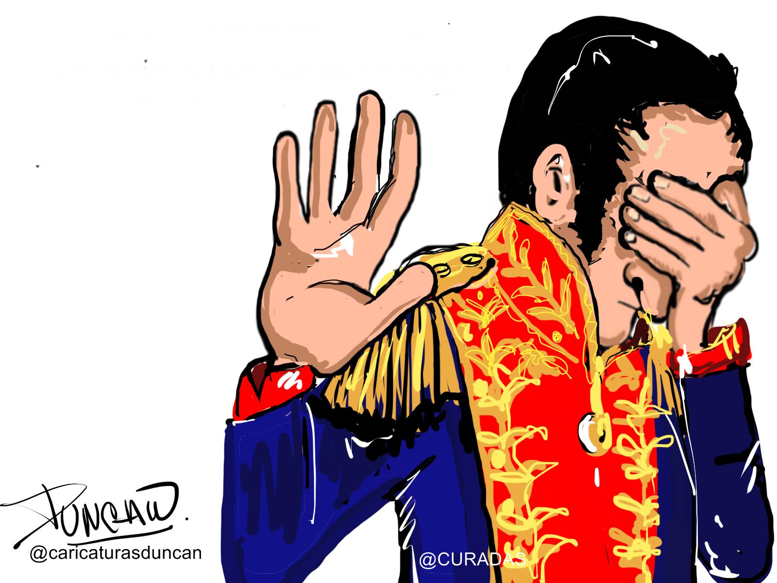 Hablando del desfile - Caricatura de Duncan