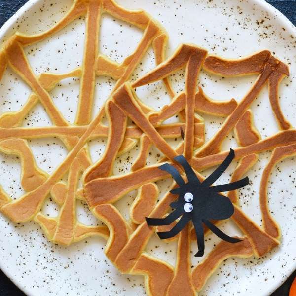 Panquecas en forma de telaraña