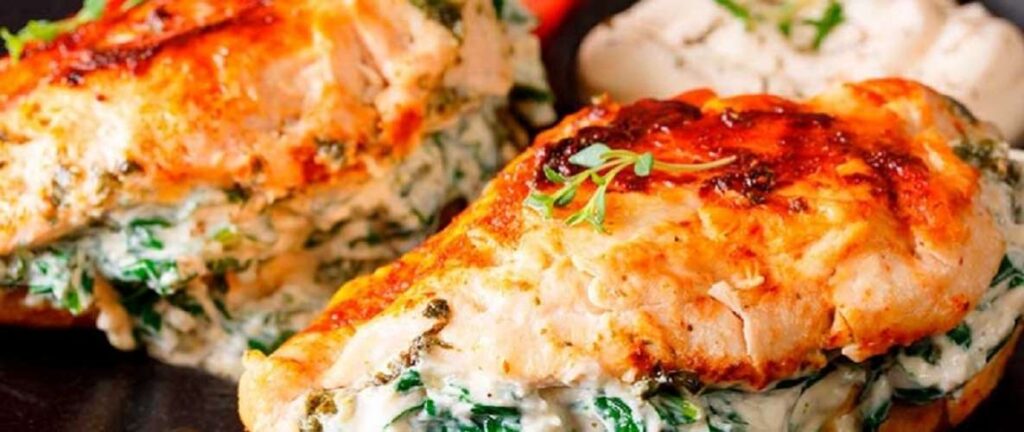 Rollos de pollo con espinacas