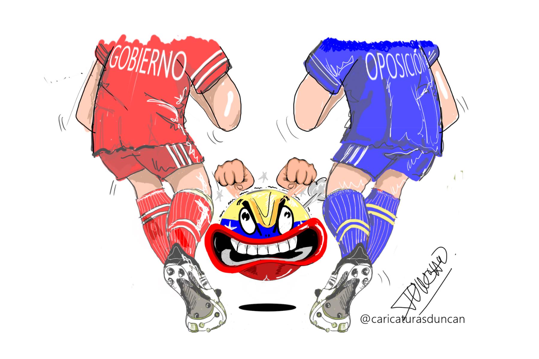 Dos contra uno - Caricatura de Duncan