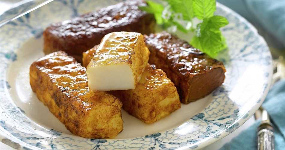 Leche Frita caramelizada con chocolate