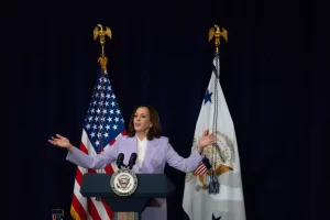La vicepresidenta de Estados Unidos, Kamala Harris. EFE/Eric Thayer/Pool