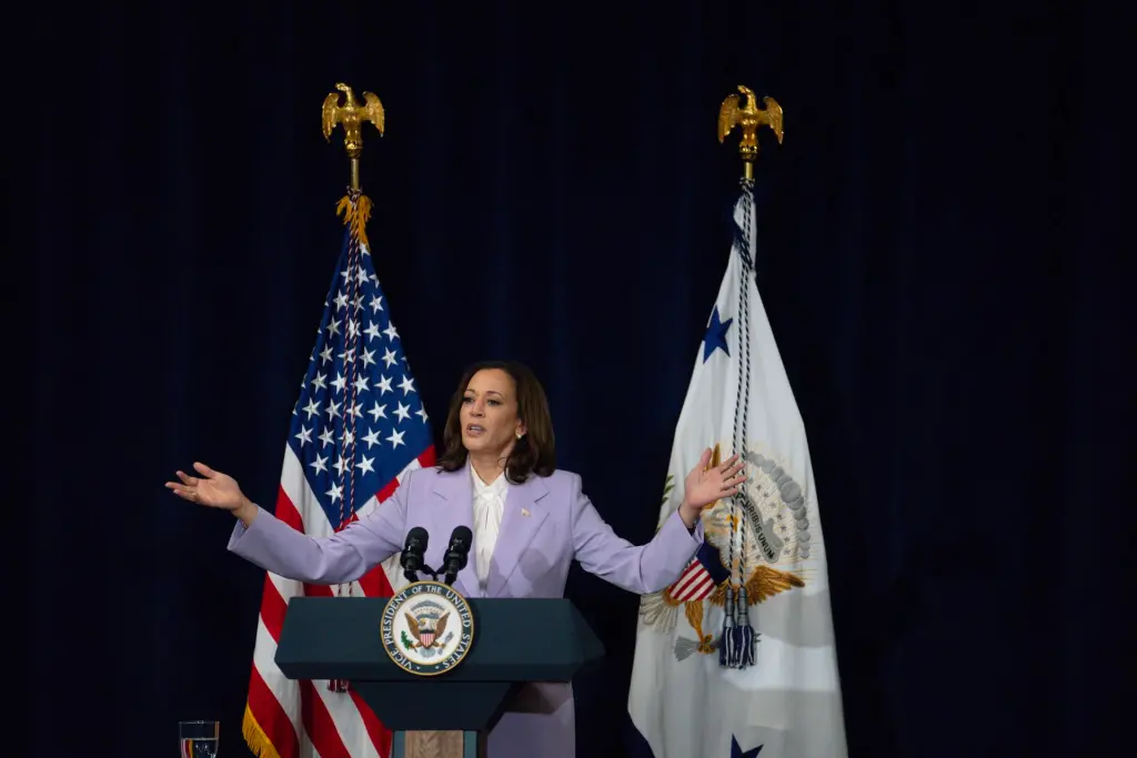La vicepresidenta de Estados Unidos, Kamala Harris. EFE/Eric Thayer/Pool