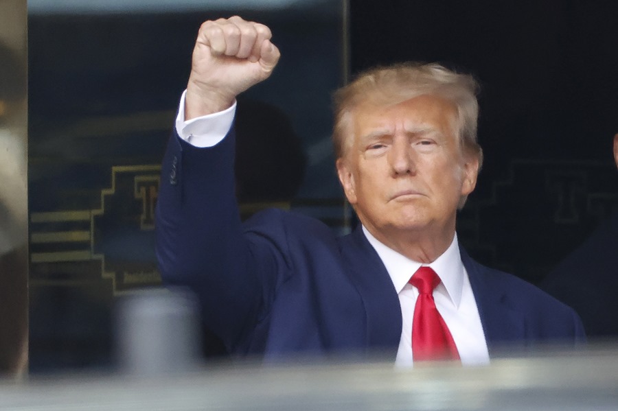Registro del expresidente de Estados Unidos entre 2017 y 2021, Donald J Trump, en Nueva York (NY, EE.UU.). EFE/CJ Gunther