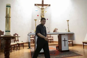 El obispo nicaragüense Rolando Álvarez, en una fotografía de archivo. EFE/Jorge Torres