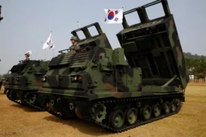 Sistema de Misiles Tácticos del Ejército (SSM) de Corea del Sur de superficie a superficie (ATacMS), en una imagen de archivo. EFE/JEON HEON-KYUN