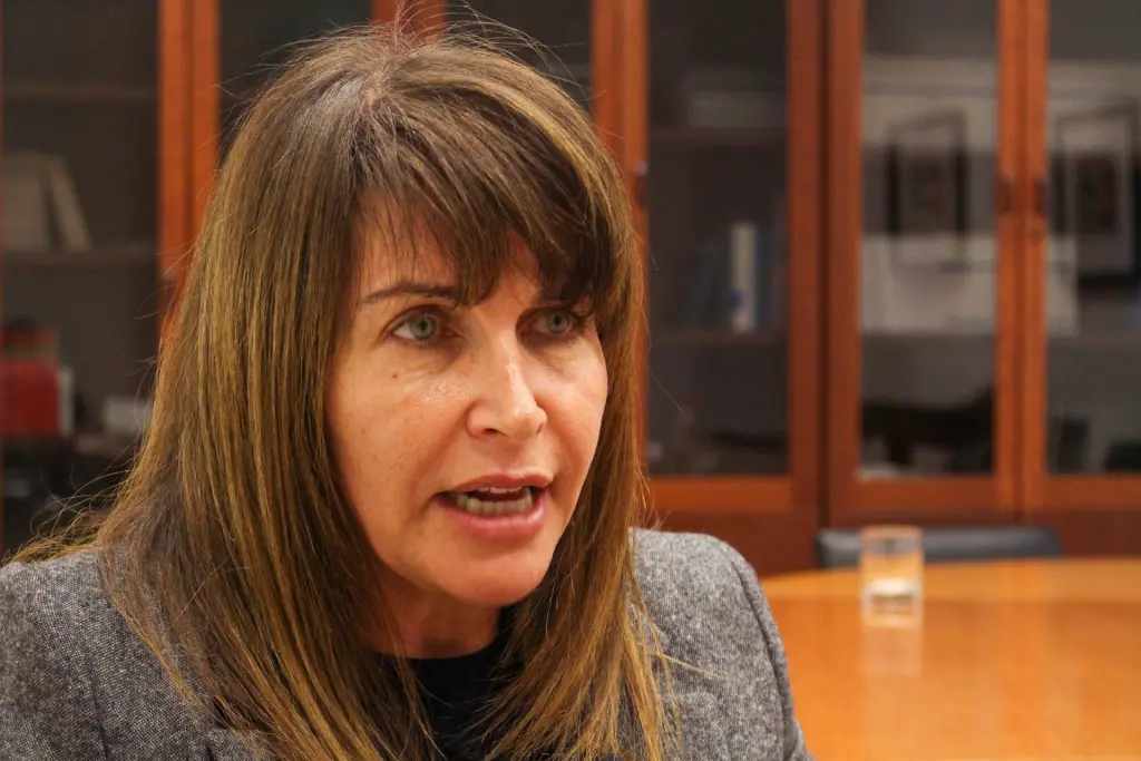 La exparlamentaria israelí Einat Wilf durante la entrevista con EFE este jueves en Madrid. La exdiputada laborista israelí Einat Wilf considera que para Israel la guerra contra Hamás es un infierno y que, pese a que ni la querían, ni la empezaron, lo que desean es que acabe y están "decididos a ganar". EFE/ Cristina Alonso Pascual