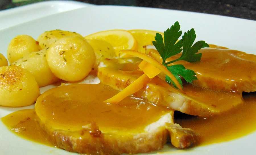 Lomo en salsa de manzana