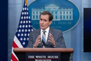 Fotografía de archivo del portavoz del Consejo de Seguridad Nacional de la Casa Blanca, John Kirby. EFE/EPA/MICHAEL REYNOLDS / POOL