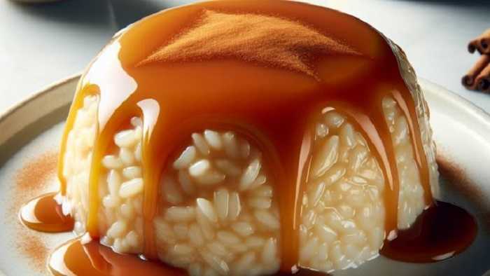 Arroz con leche con dulce de leche