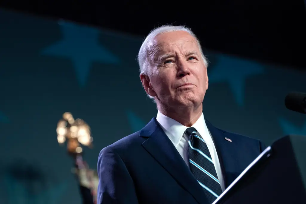El presidente de Estados Unidos, Joe Biden, pronuncia un discurso en la Conferencia Legislativa de la Asociación Nacional de Condados (NACo) en Washington. EFE/EPA/CHRIS KLEPONIS / POOL