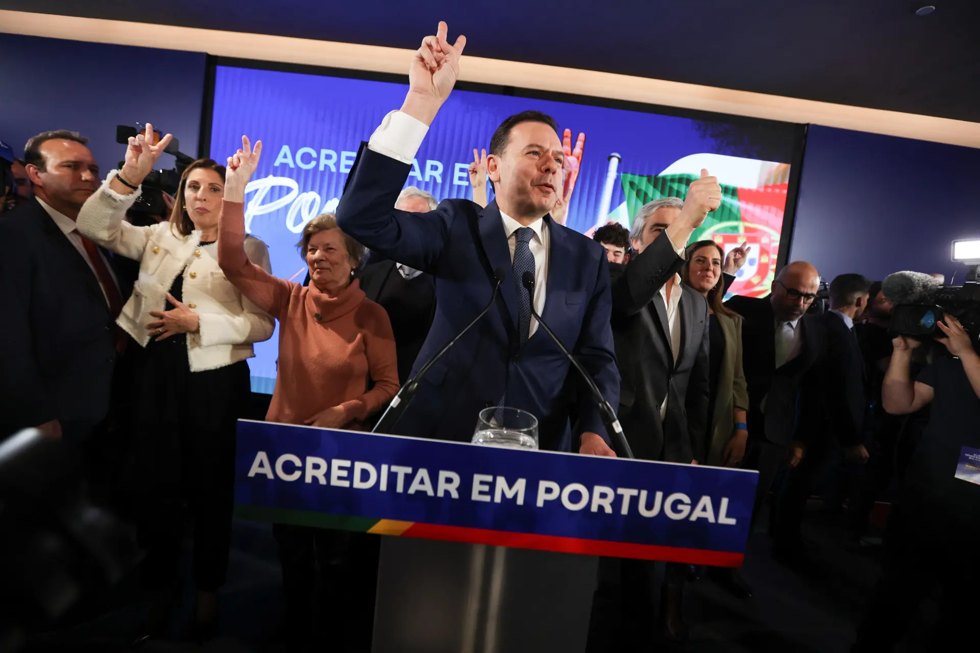El líder de la coalición de centroderecha Alianza Democrática (AD), Luís Montenegro, este 10 de marzo de 2024. EFE/ Tiago Petinga