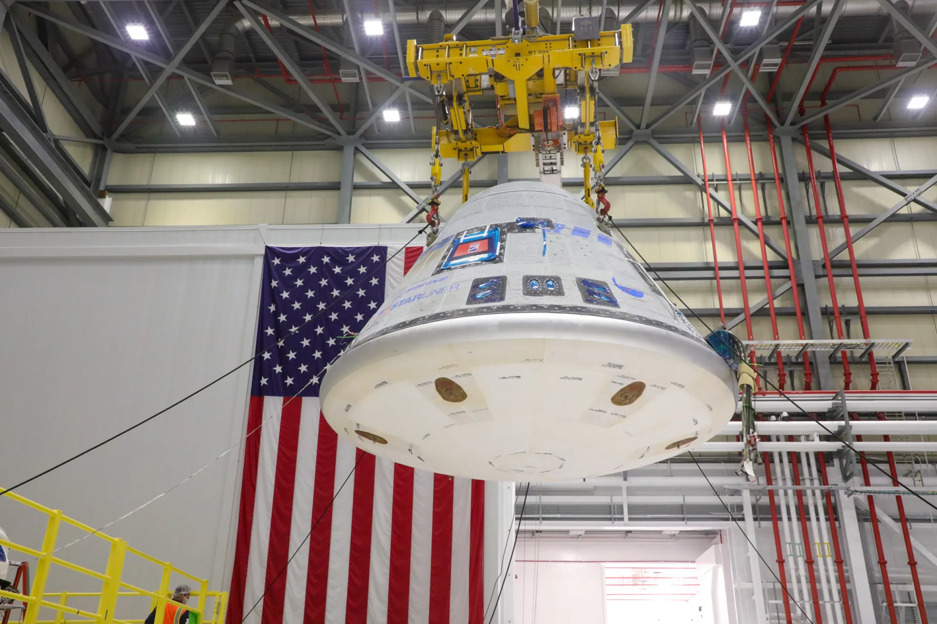 Fotografía cedida por Boeing donde se aprecia el módulo de tripulación Starliner, el 19 de enero de 2023. EFE/John Grant/Boeing