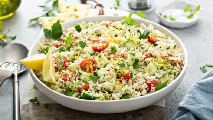 Arroz de coliflor con verduras