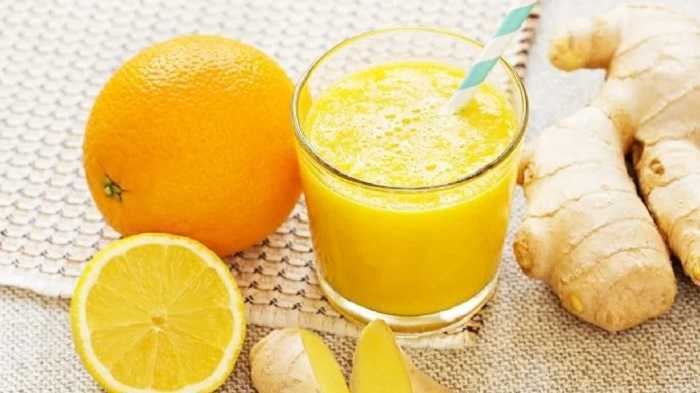 Jugo de naranja con jengibre y limón