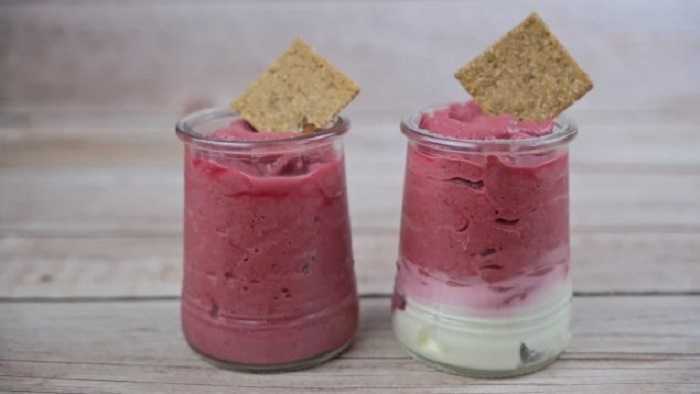 Mousse de remolacha con queso de cabra